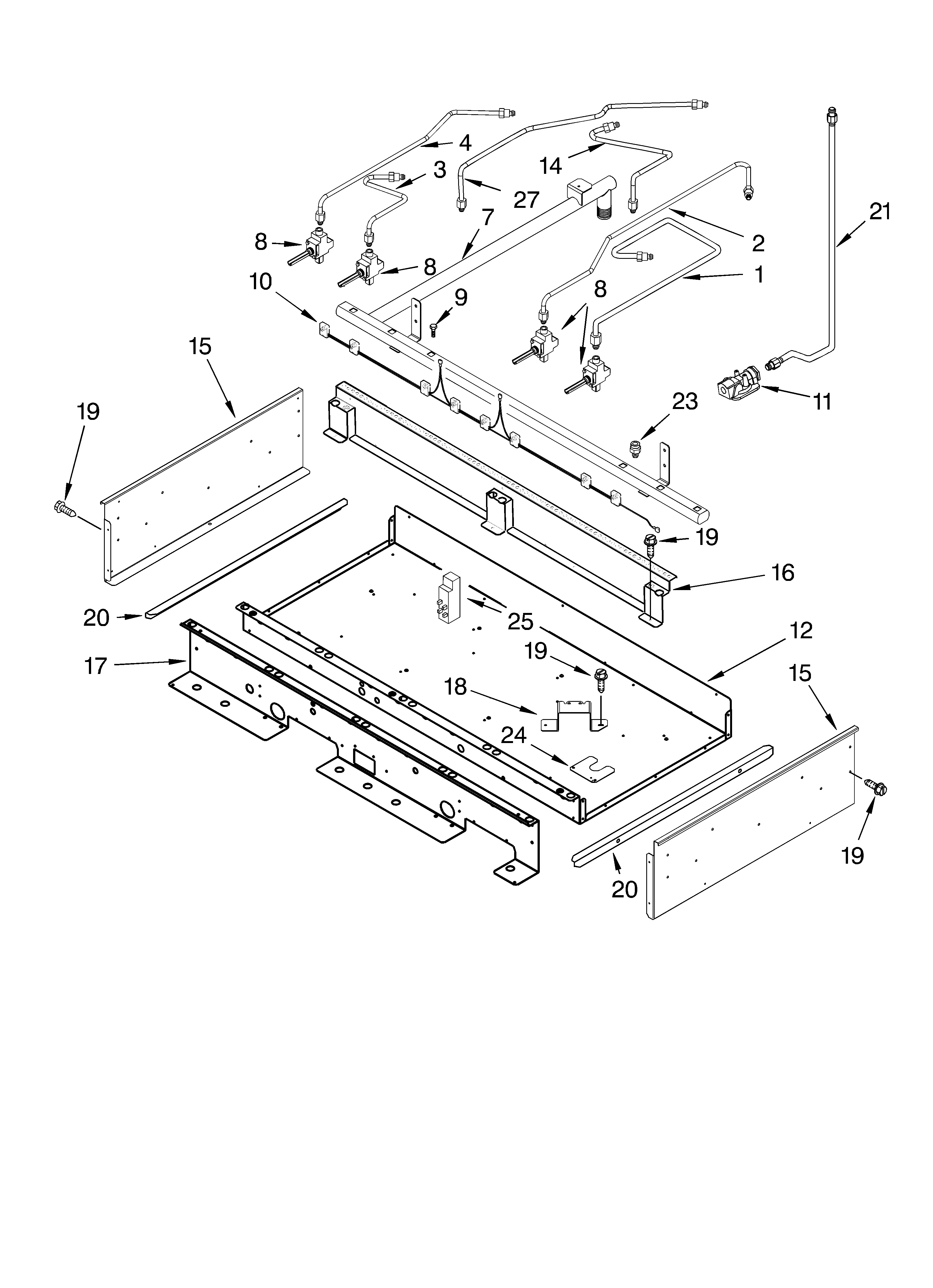 BURNER BOX AND MANIFOLD PARTS