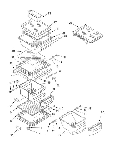 Refrigerator shelf parts