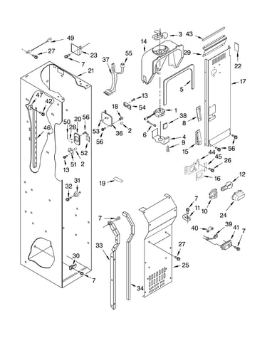 Freezer liner and air flow parts
