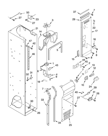 Freezer liner and air flow parts