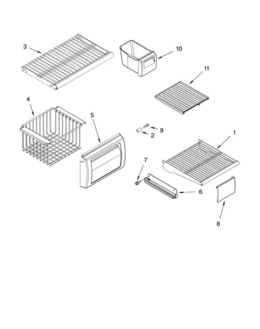 Freezer shelf parts