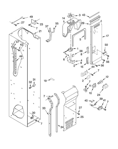 Freezer liner and air flow parts