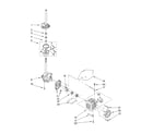 Whirlpool LSR6232JQ2 brake, clutch, gearcase, motor and pump parts diagram