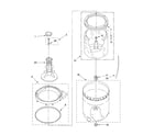 Whirlpool LXR6432JQ2 agitator, basket and tub parts diagram