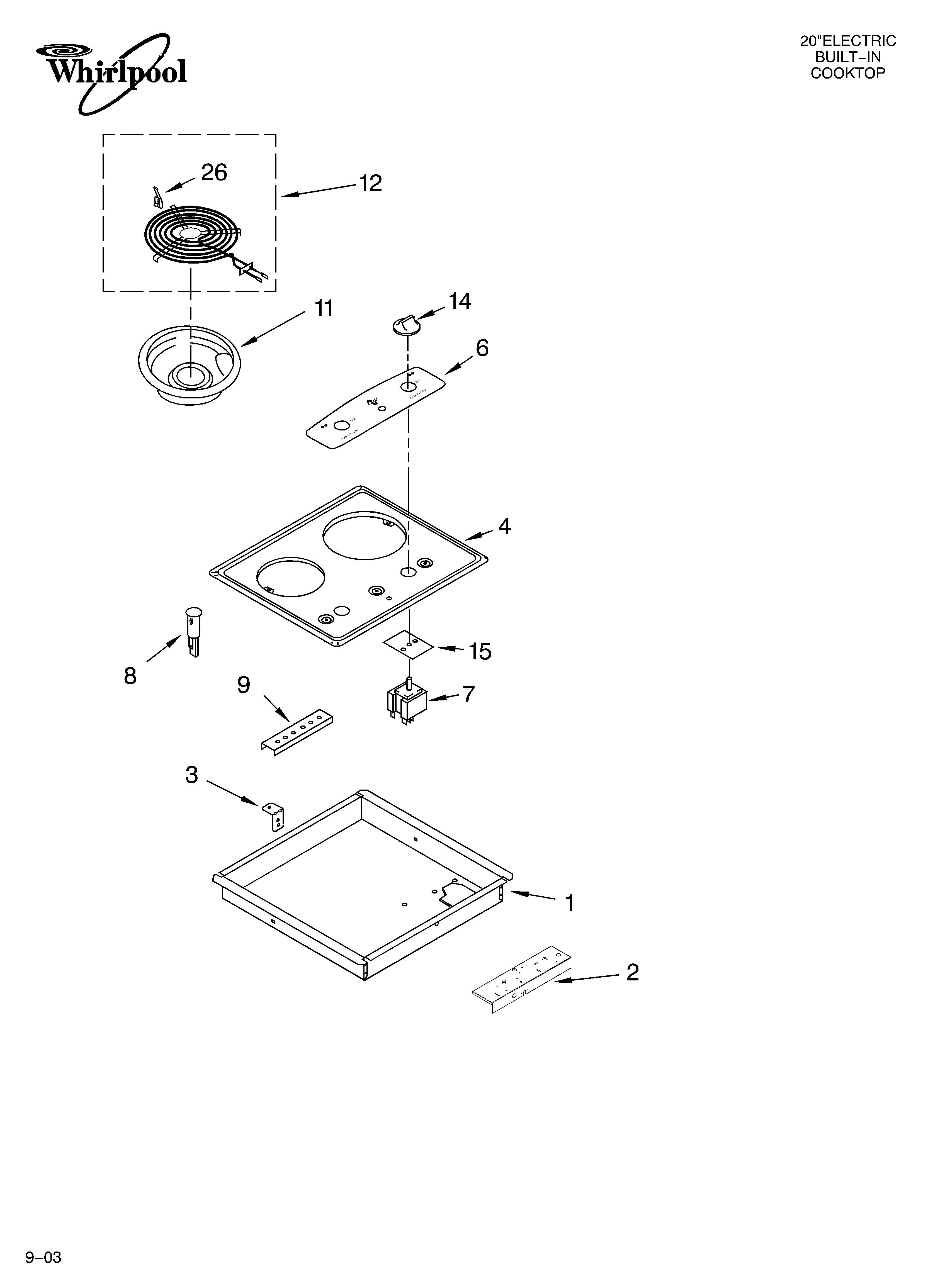 Cooktop parts, miscellaneous parts