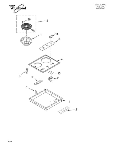 Cooktop parts, miscellaneous parts