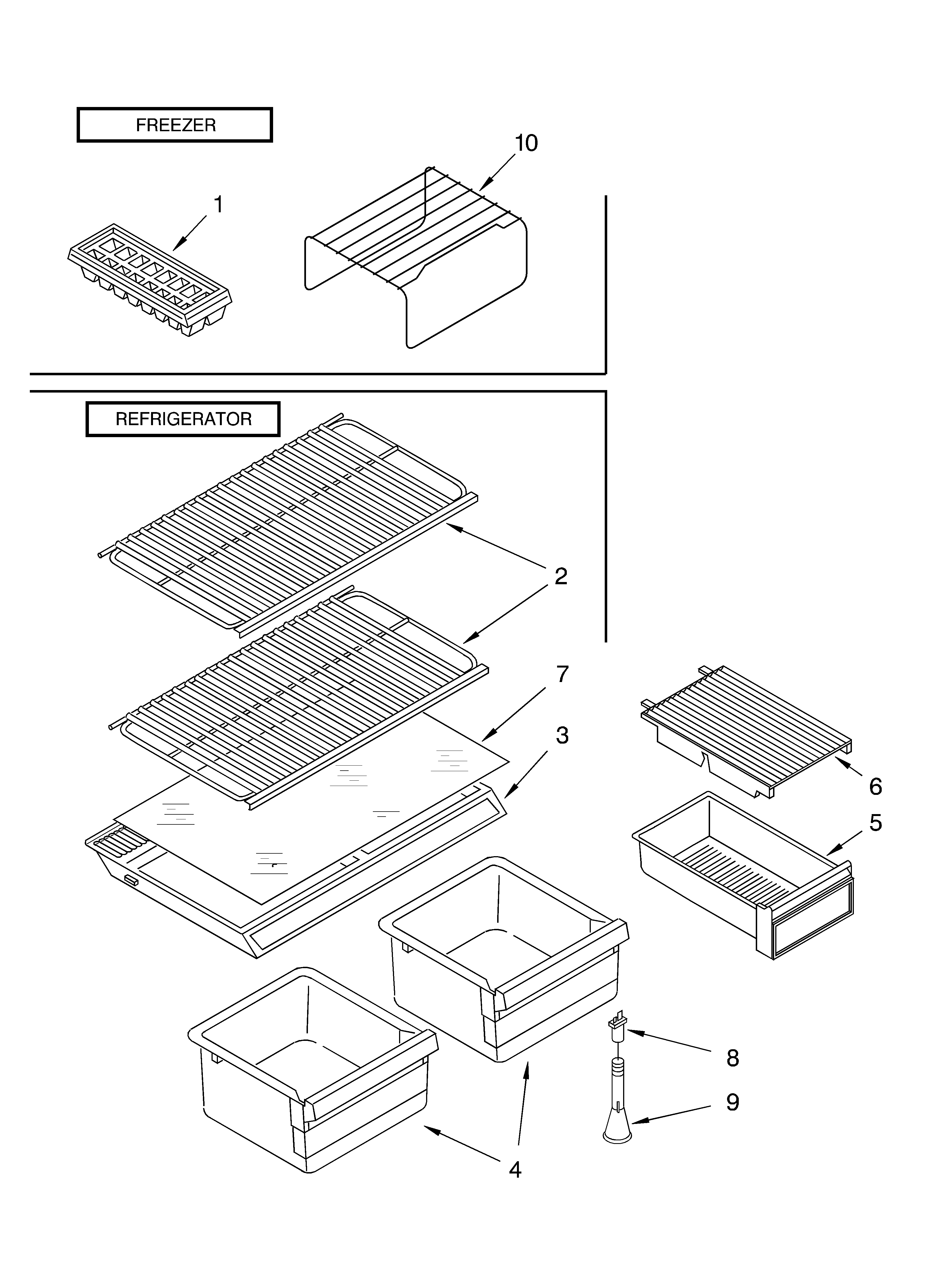 Shelf parts, optional parts