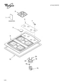 Cooktop, burner and grate parts
