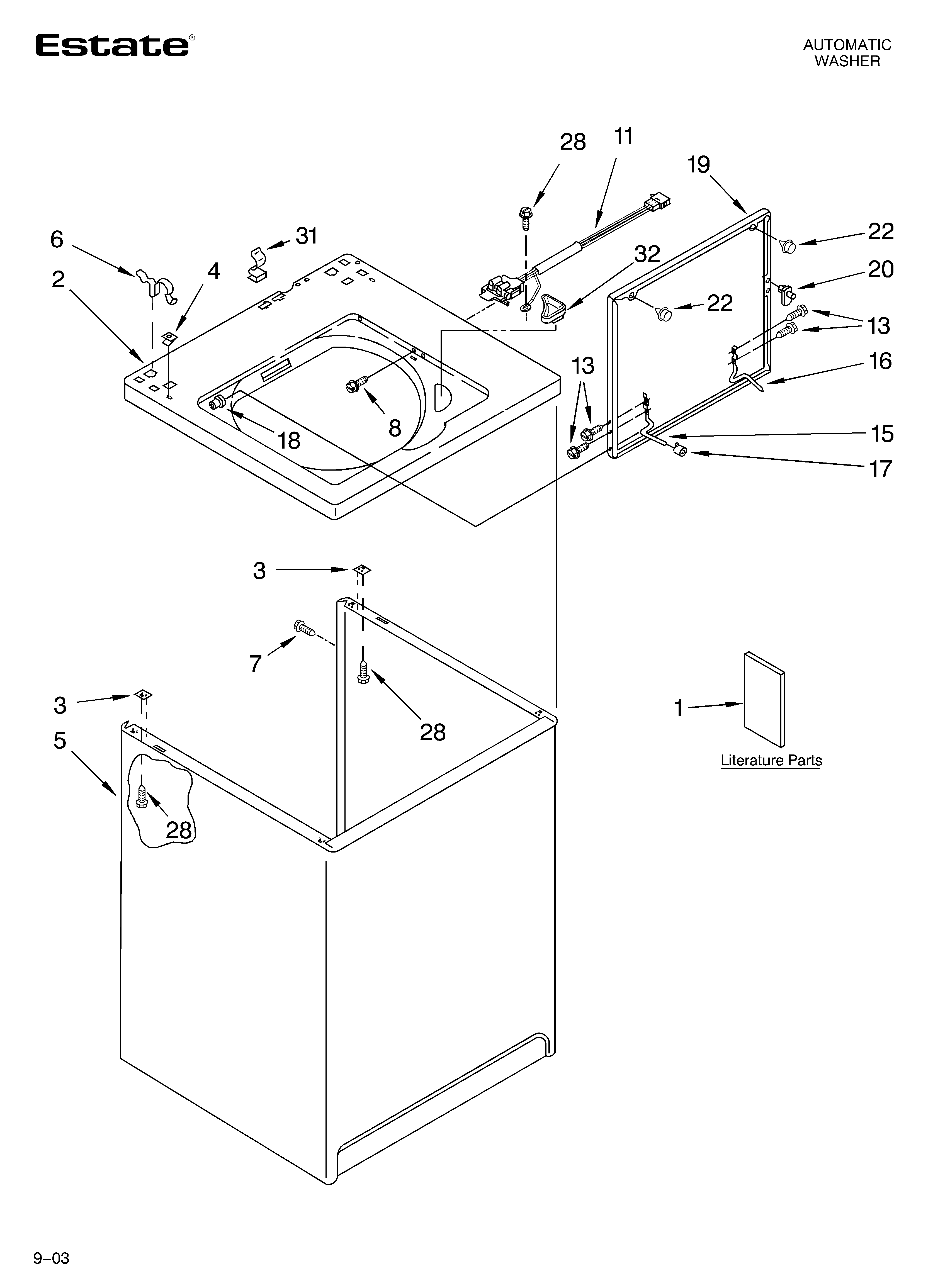 Top and cabinet parts