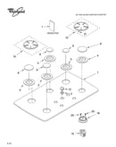 Cooktop, burner and grate parts