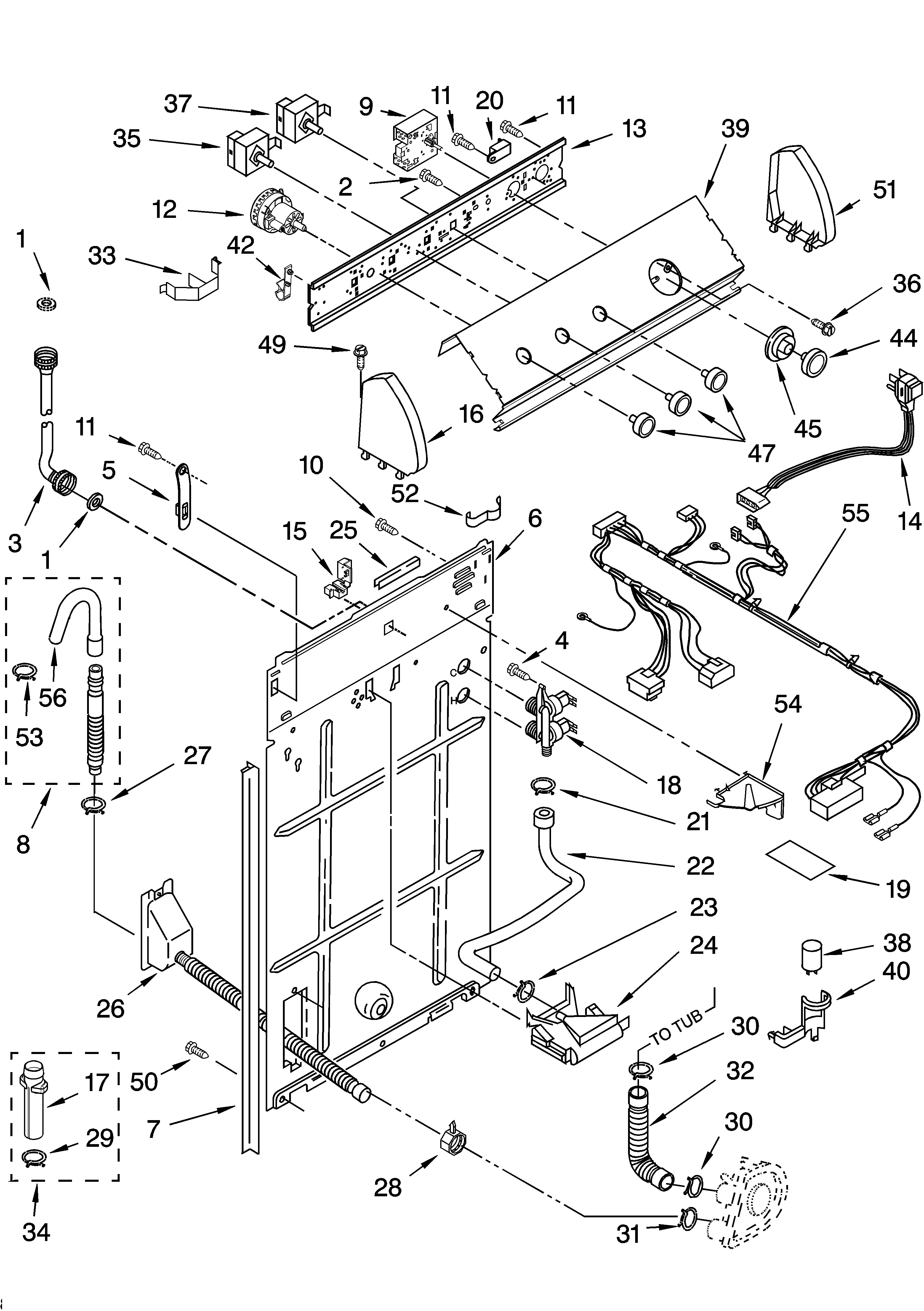 Controls and rear panel parts
