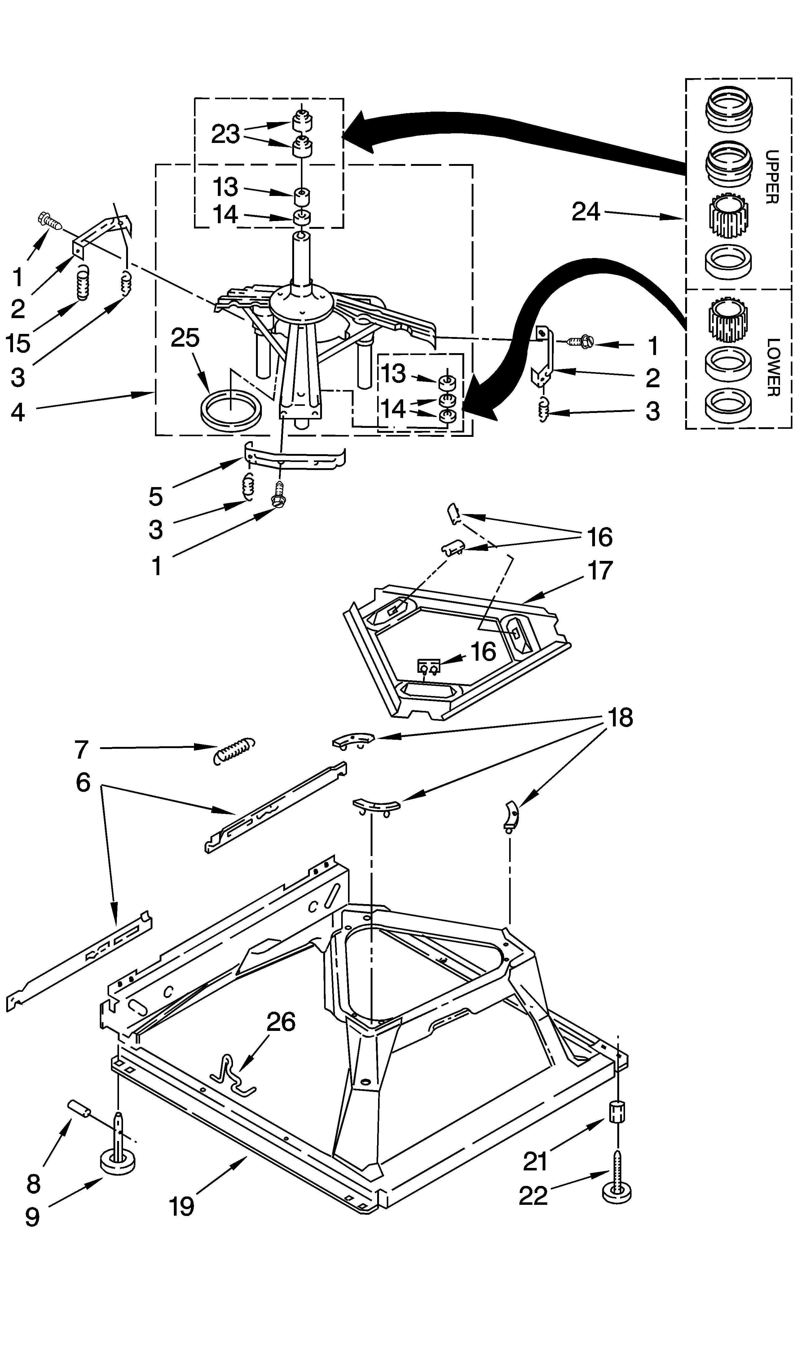 Machine base parts
