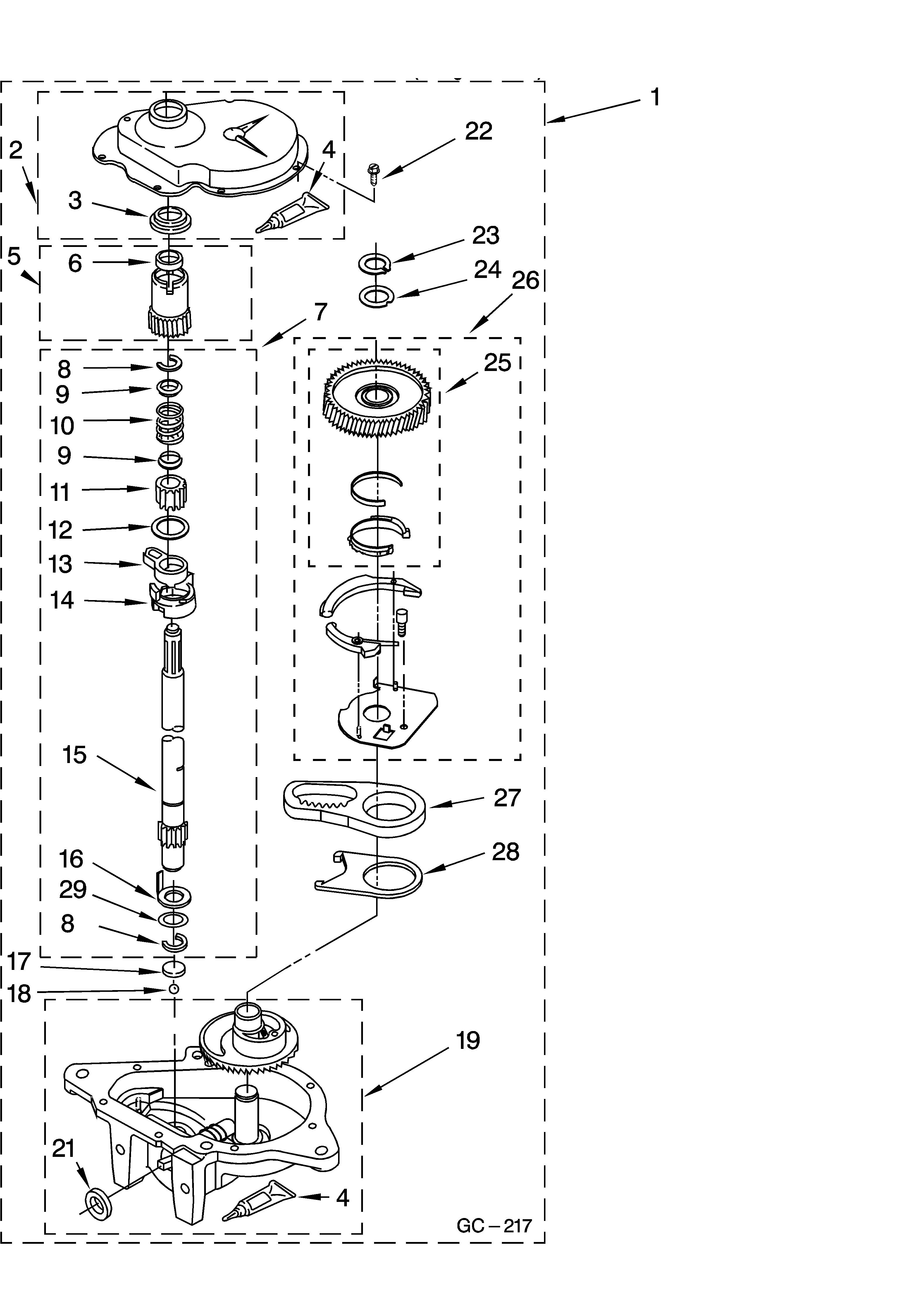 Gearcase parts