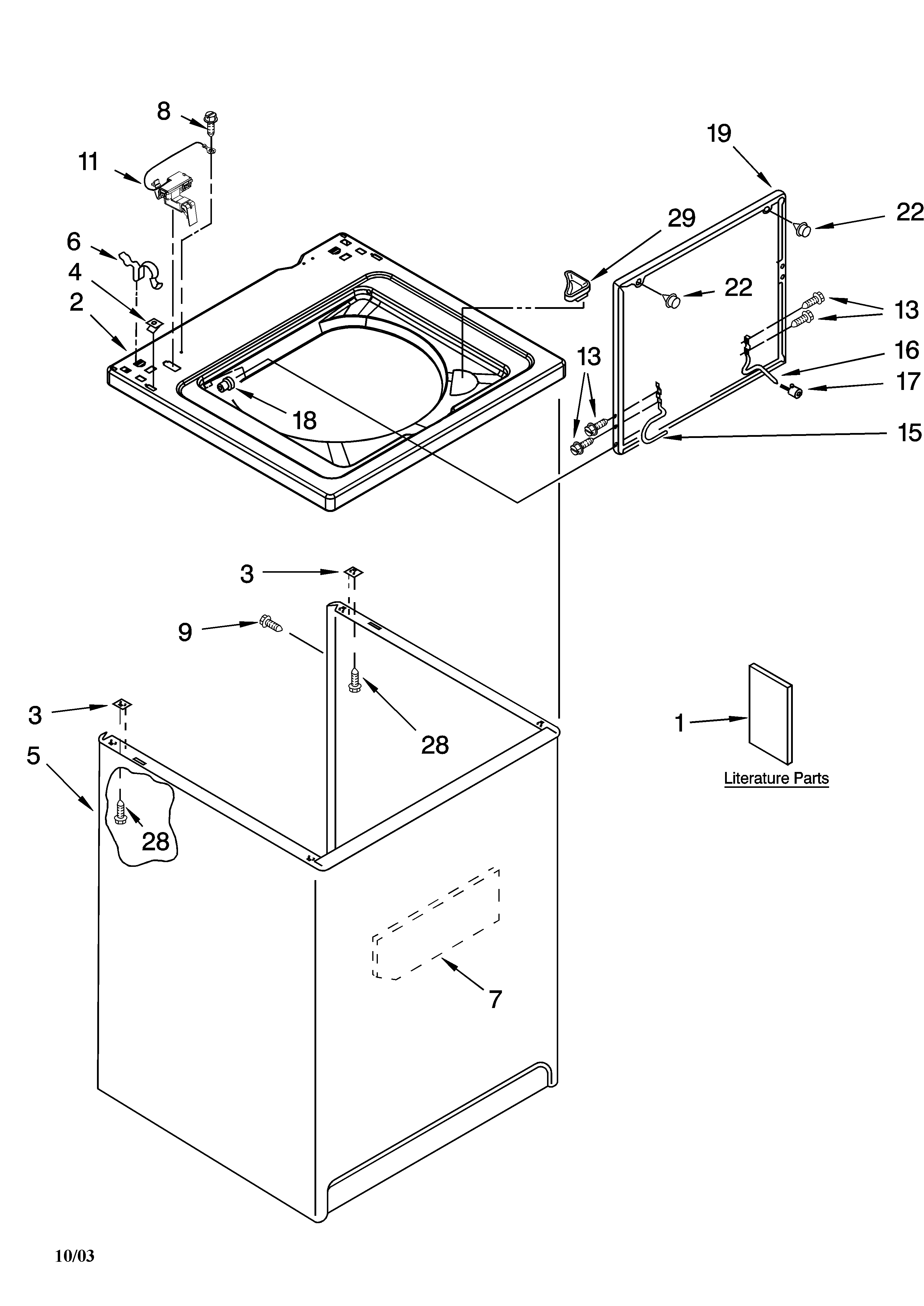 Top and cabinet parts