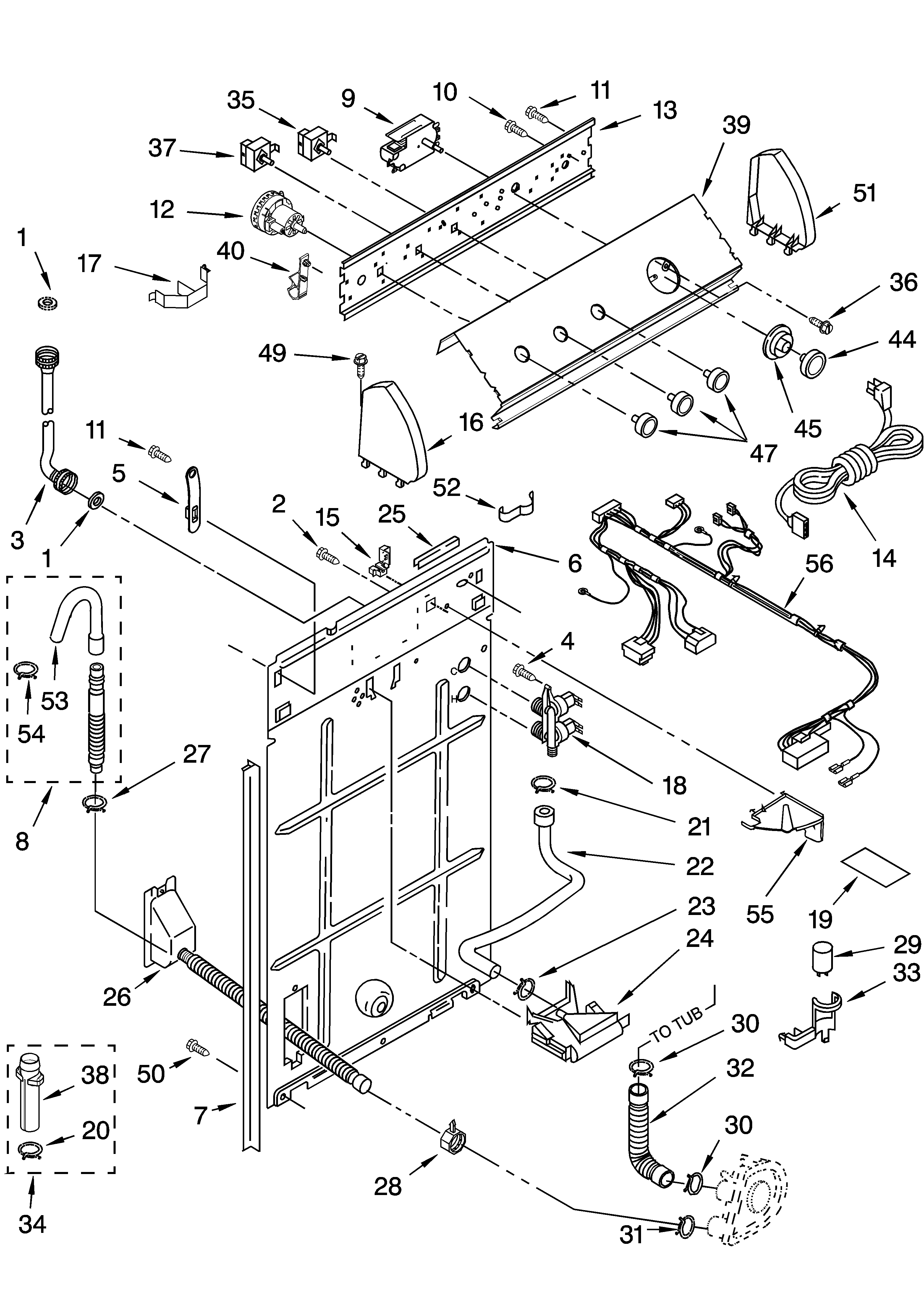 Controls and rear panel parts