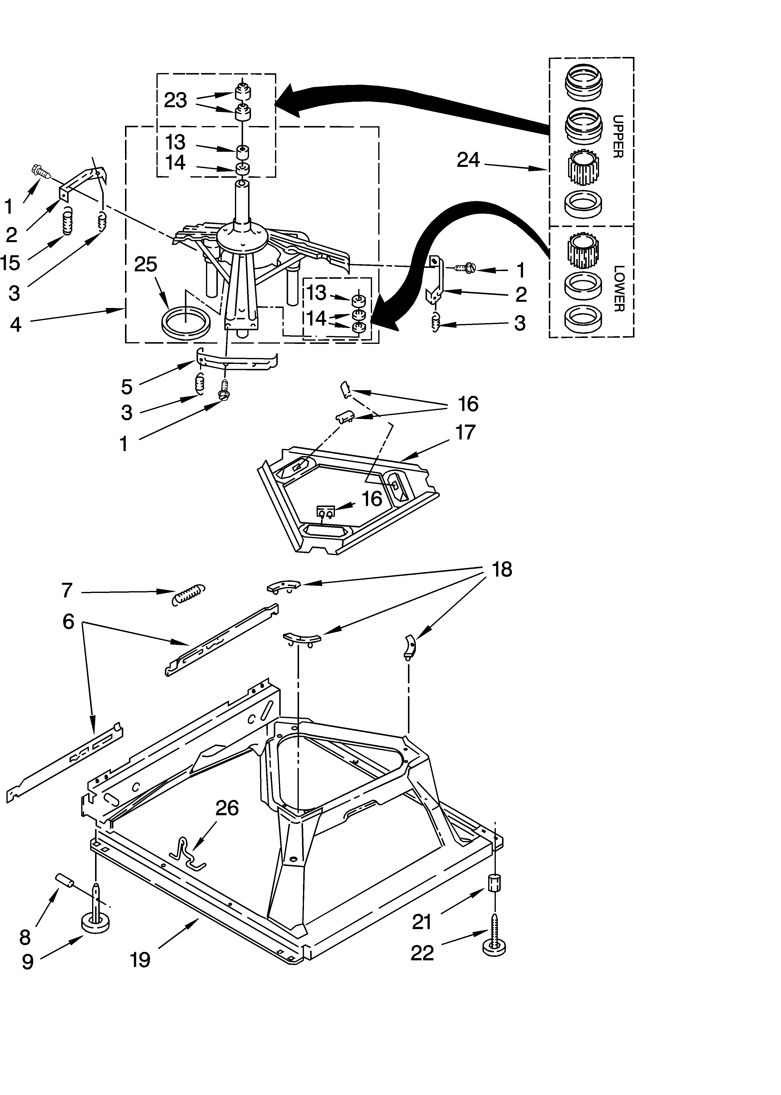 Machine base parts
