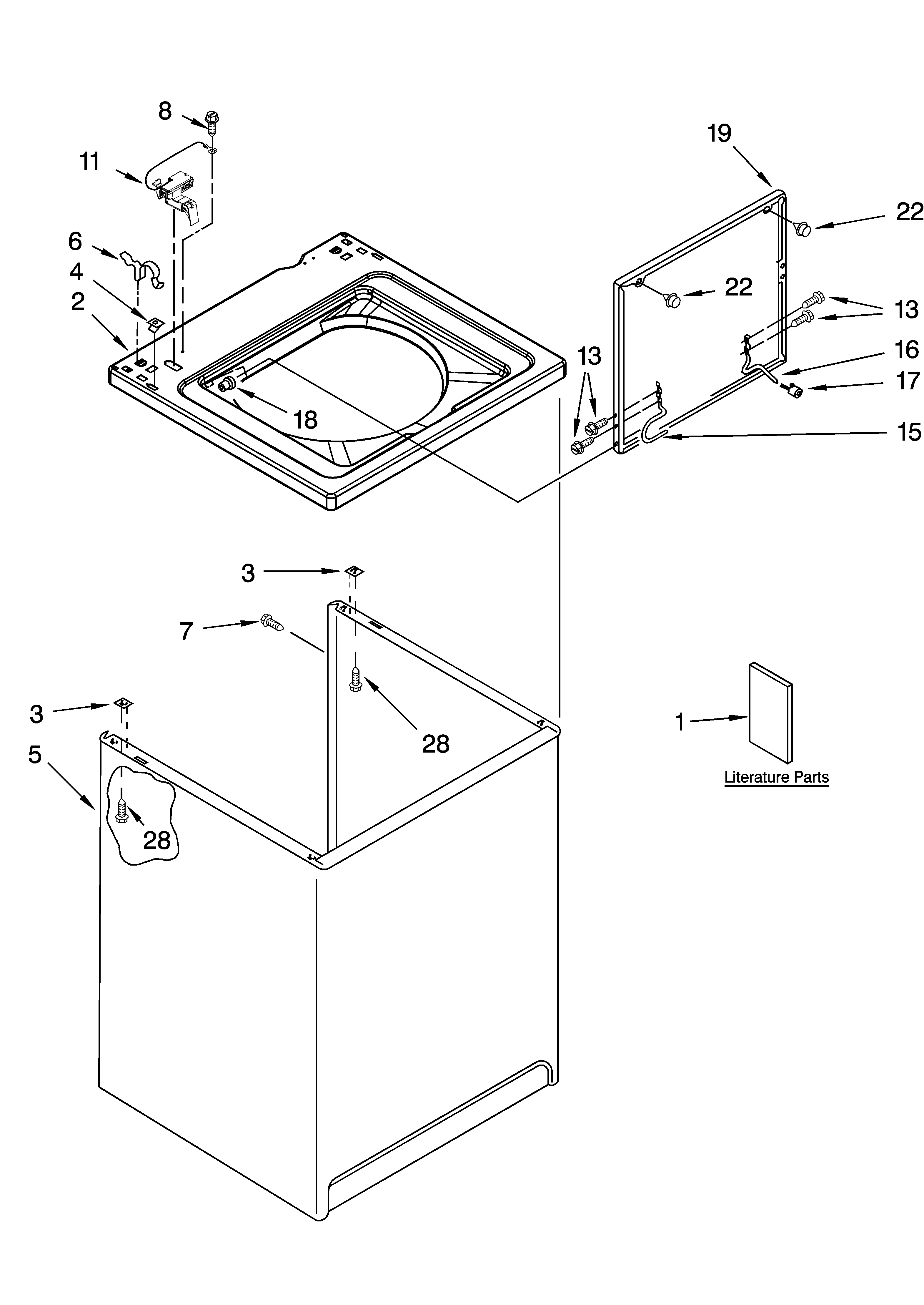 Top and cabinet parts