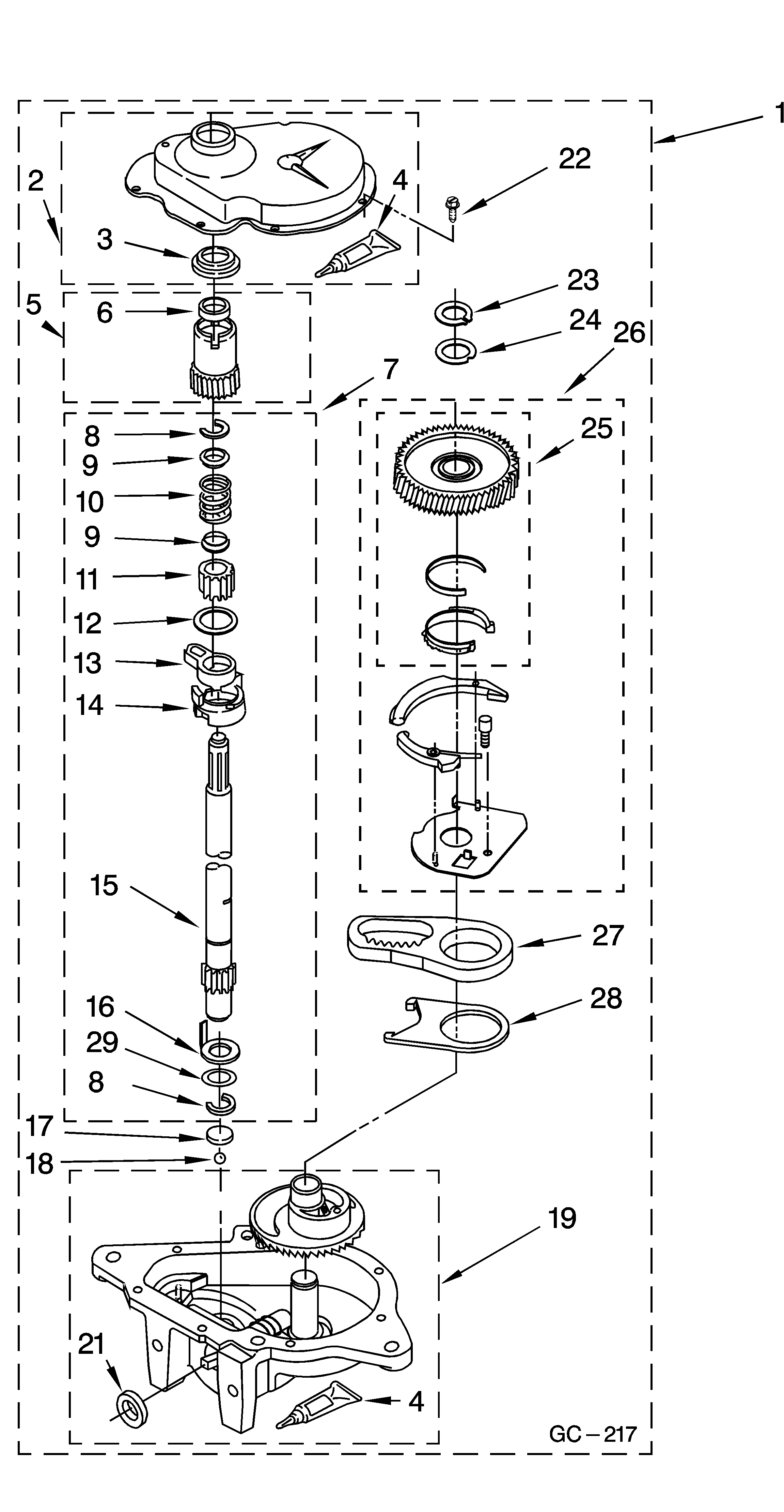 Gearcase parts