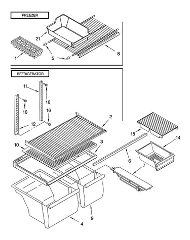 Shelf parts, optional parts