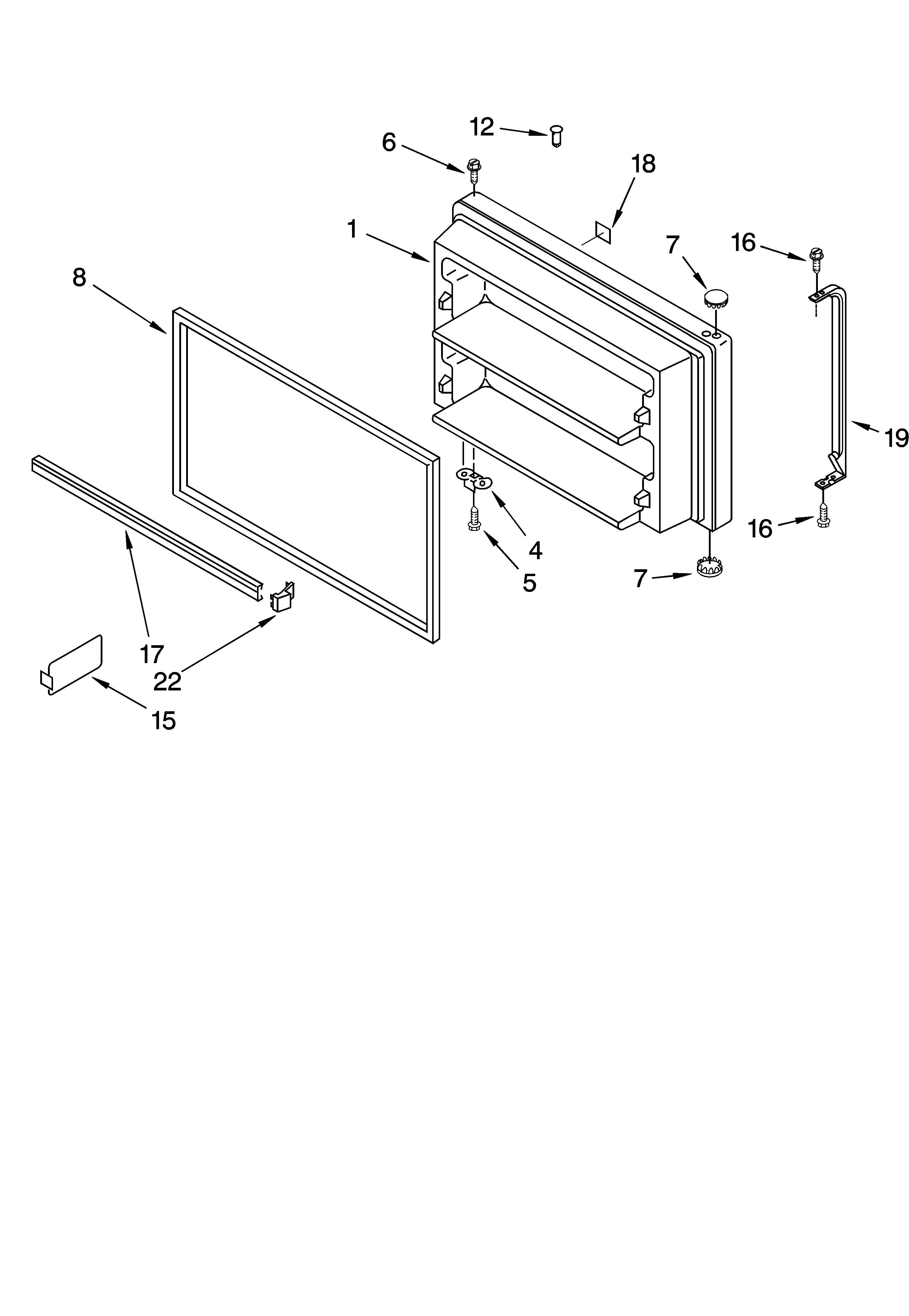 Freezer door parts, optional parts