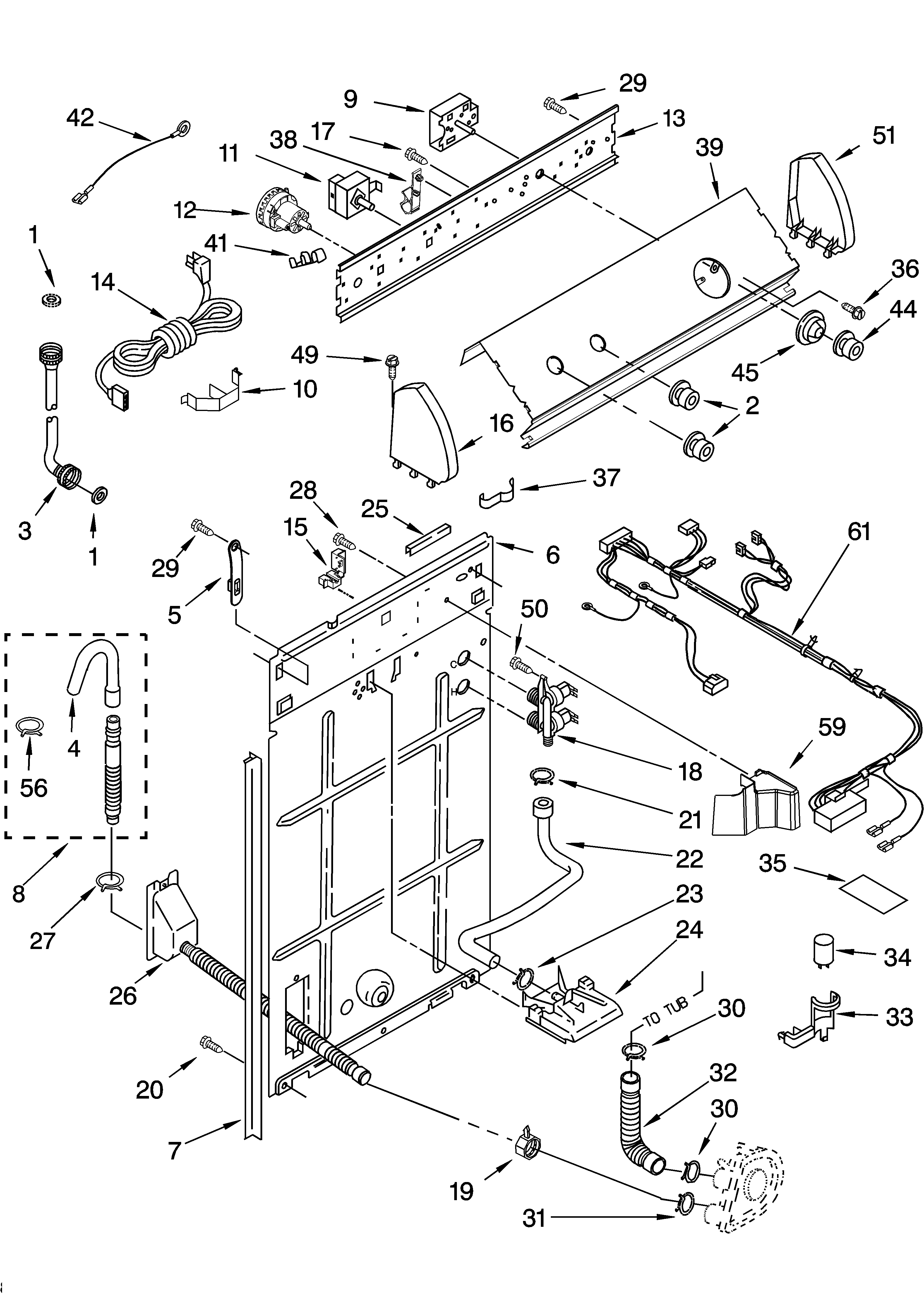 Controls and rear panel parts