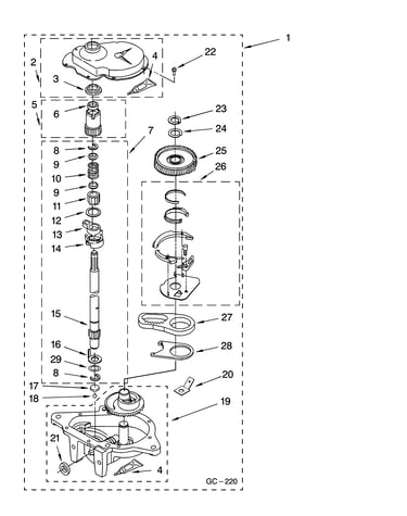 Gearcase parts