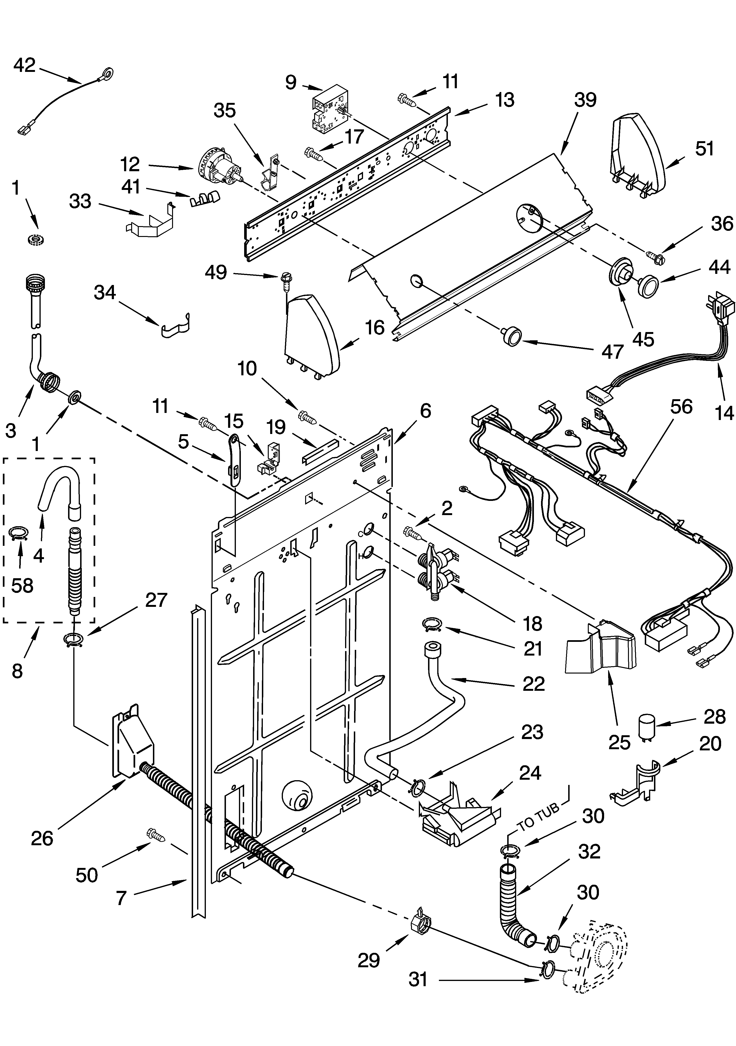 Control and rear panel parts