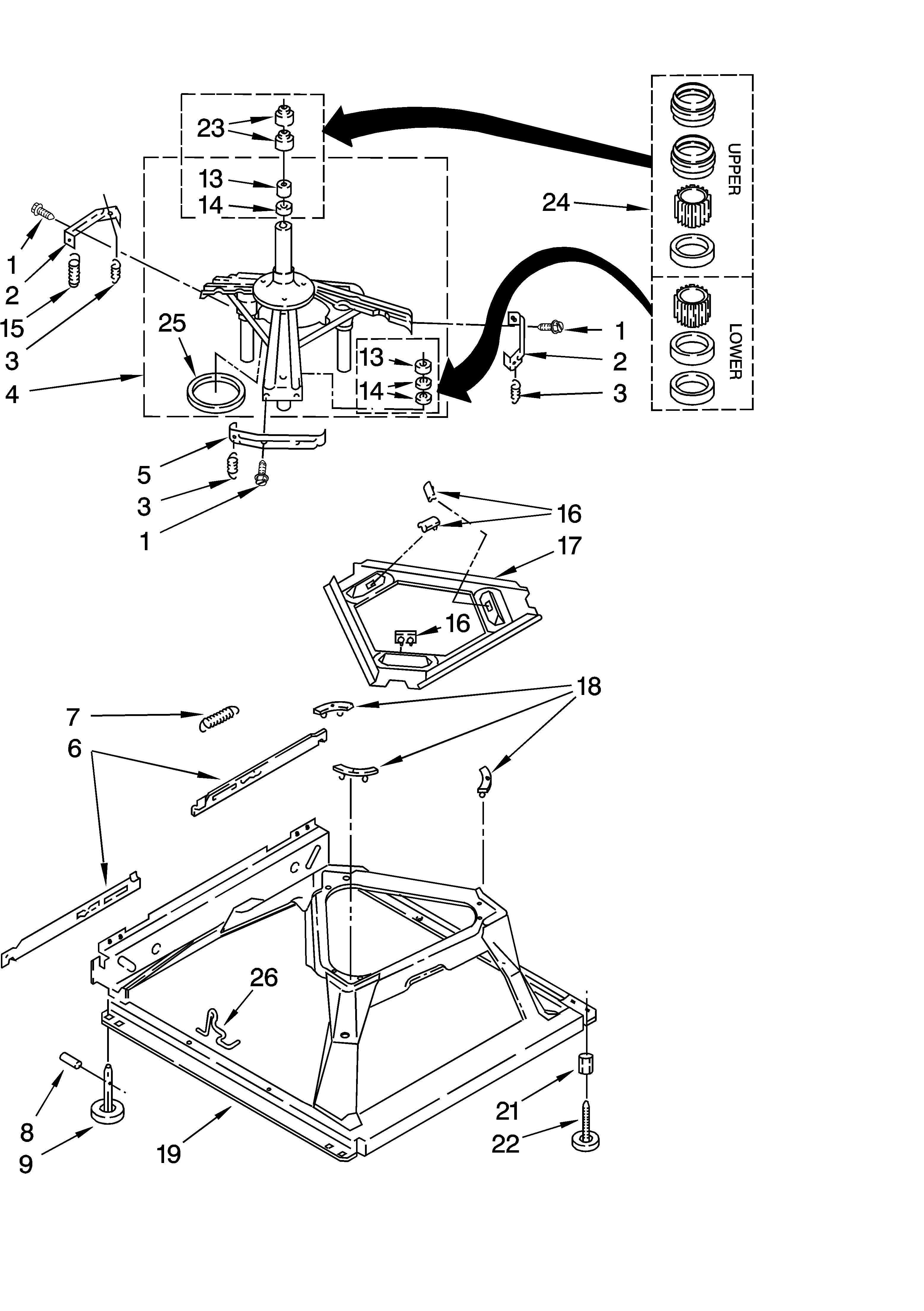 Machine base parts