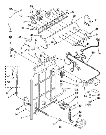 Controls and rear panel parts