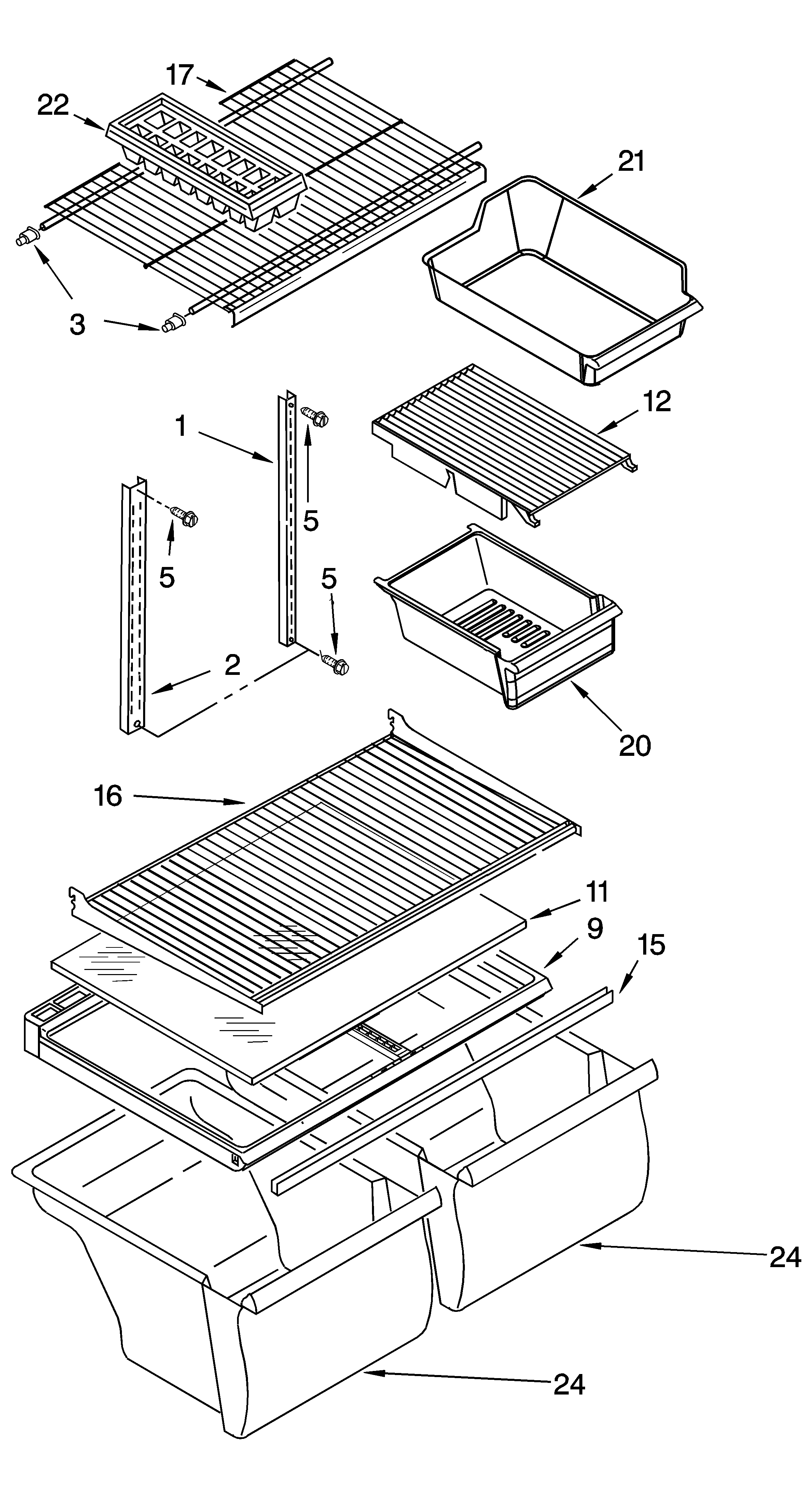 Shelf parts, optional parts