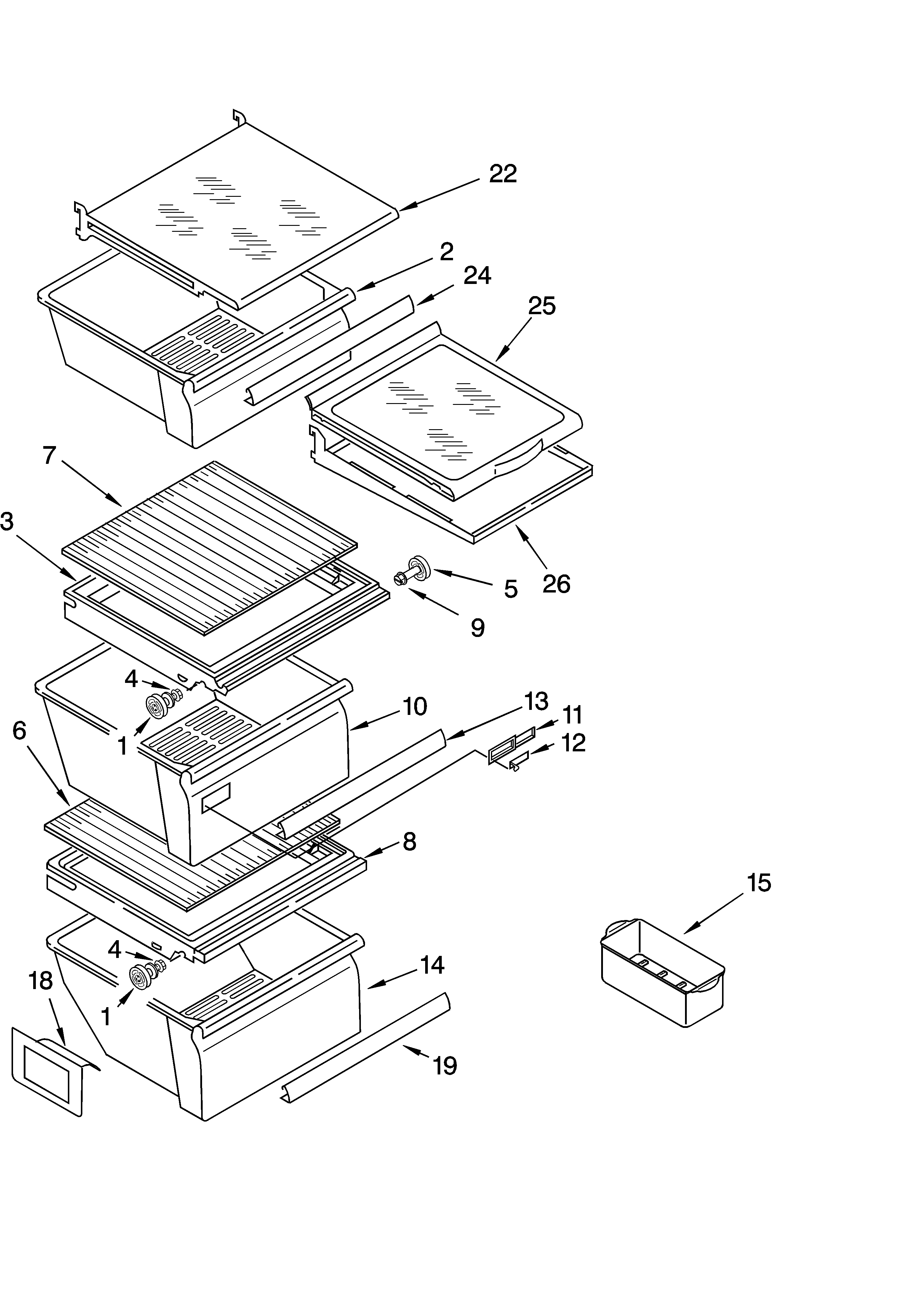 REFRIGERATOR SHELF PARTS