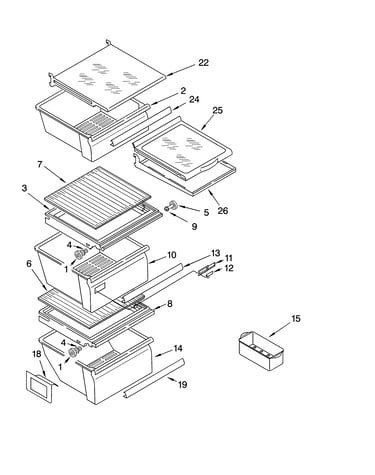 Refrigerator shelf parts