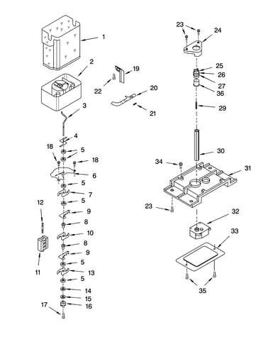Motor and ice container parts