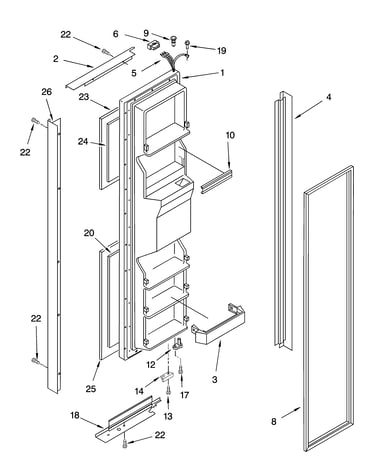 Freezer door parts