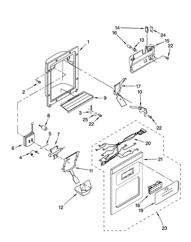 Dispenser front parts