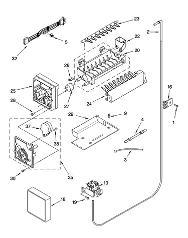 Icemaker parts, parts not illustrated
