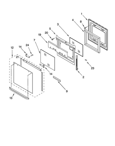 Oven door parts