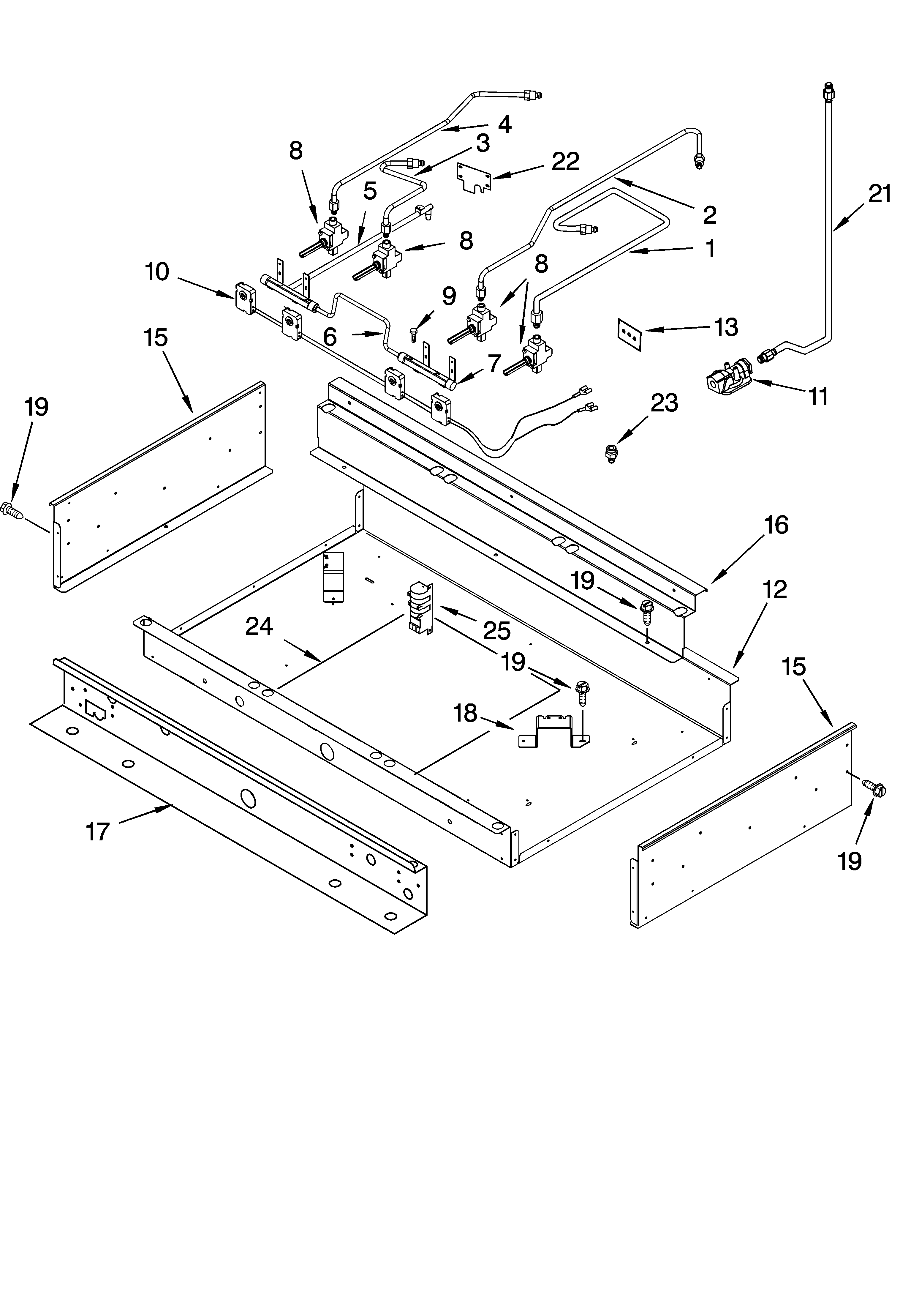 BURNER BOX AND MANIFOLD PARTS