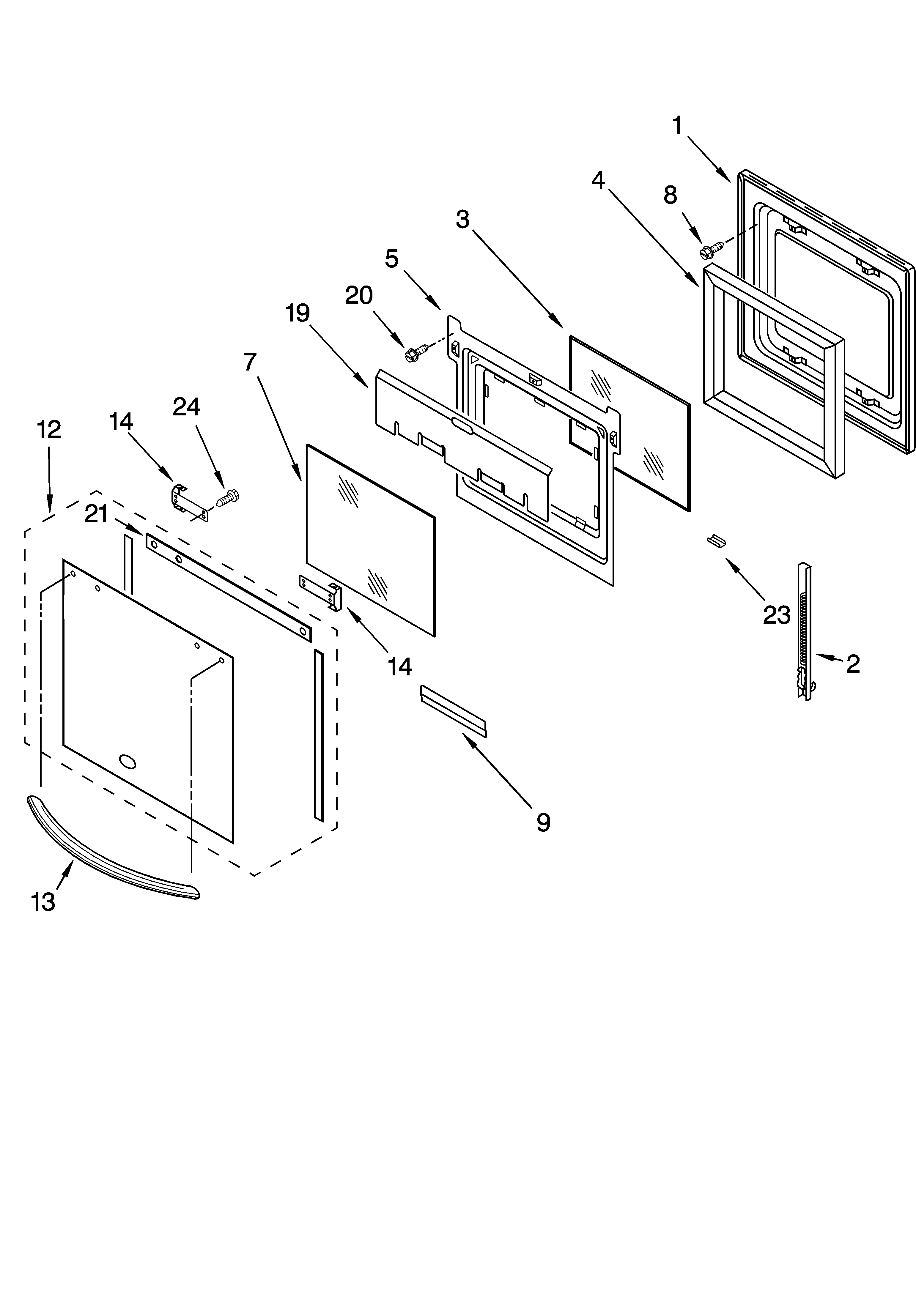 Oven door parts