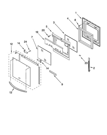 Oven door parts