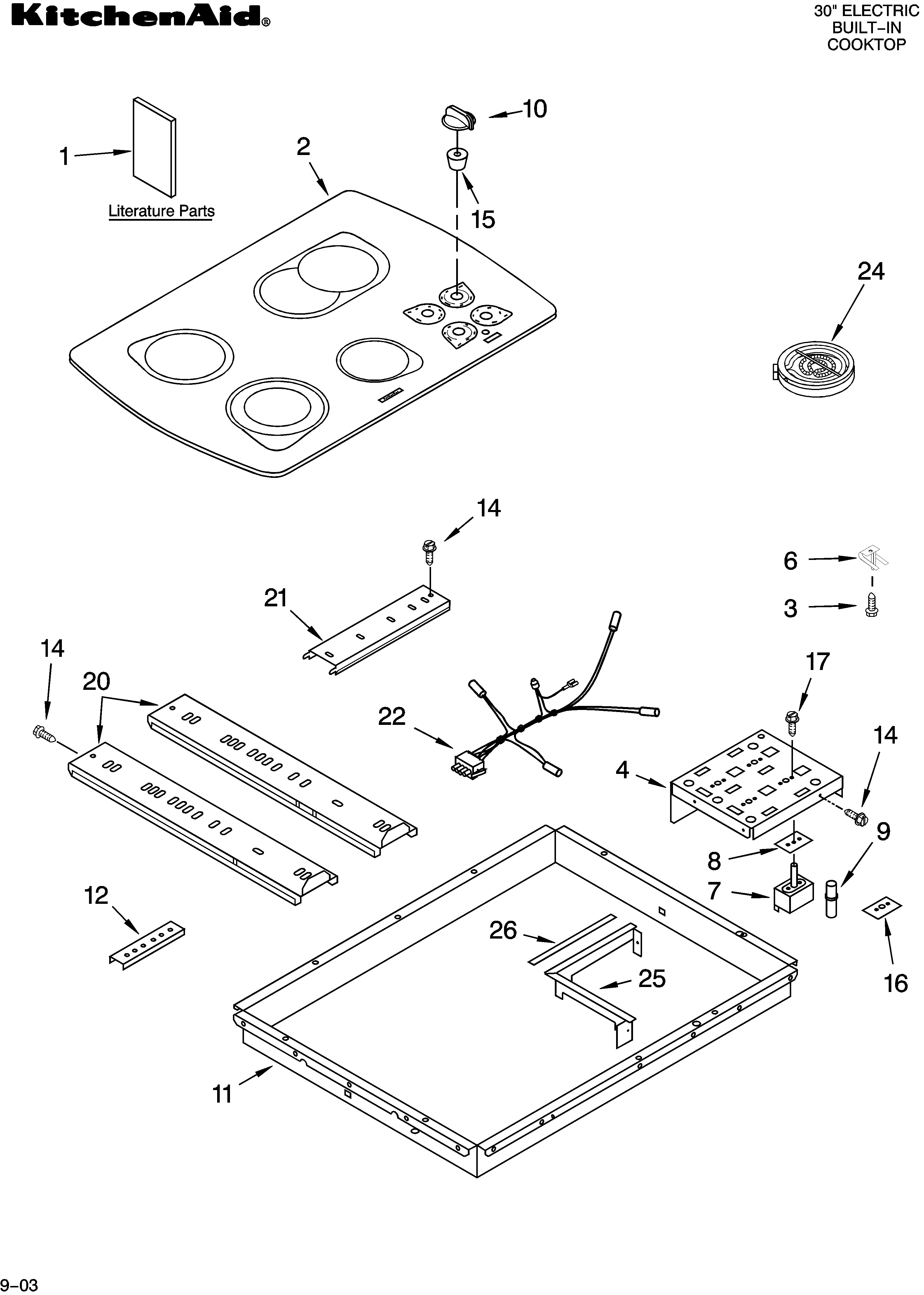 Cooktop parts, miscellaneous parts