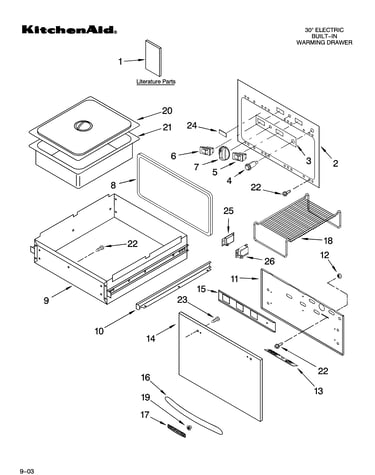 Control, door and drawer parts