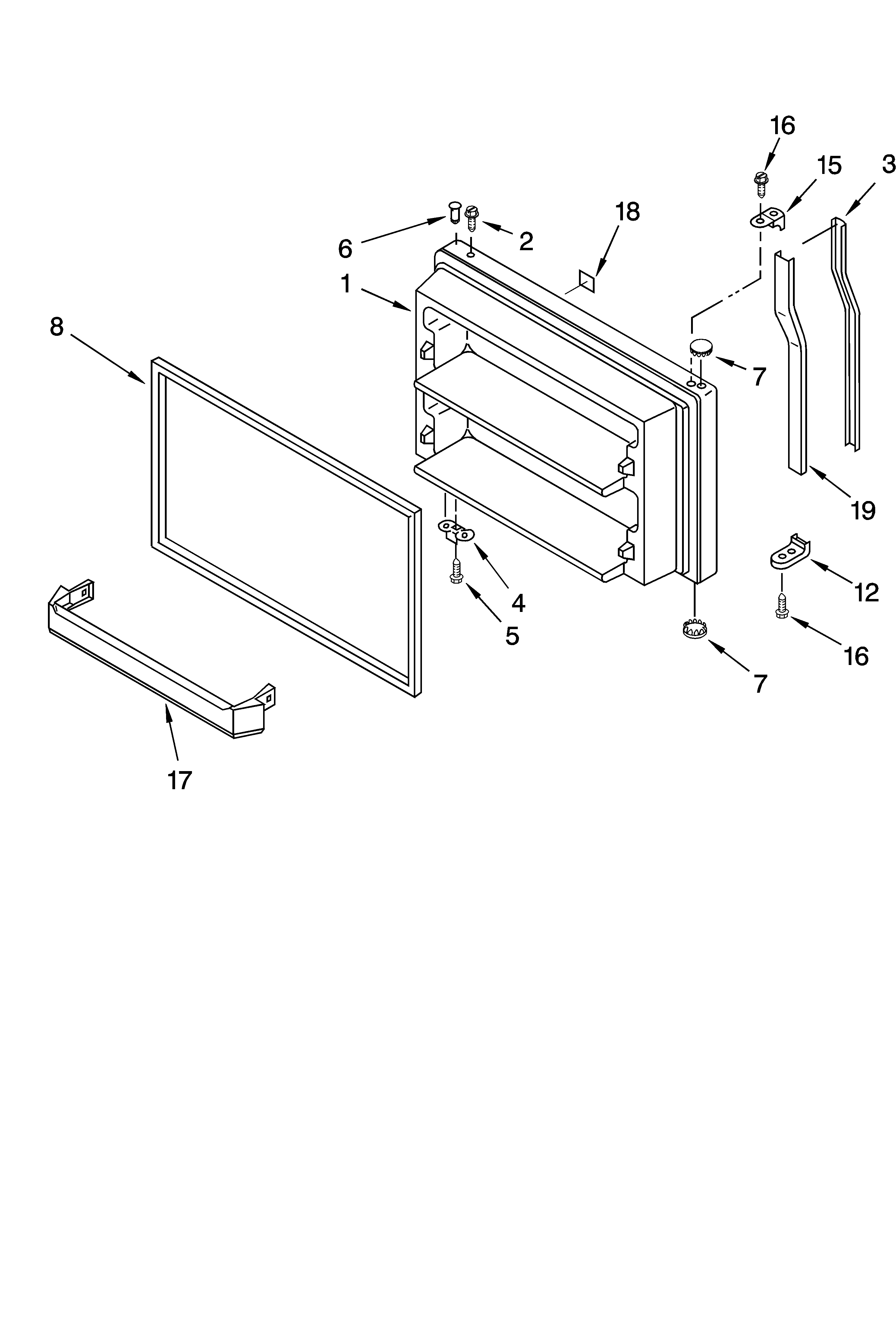 Freezer door parts, optional parts