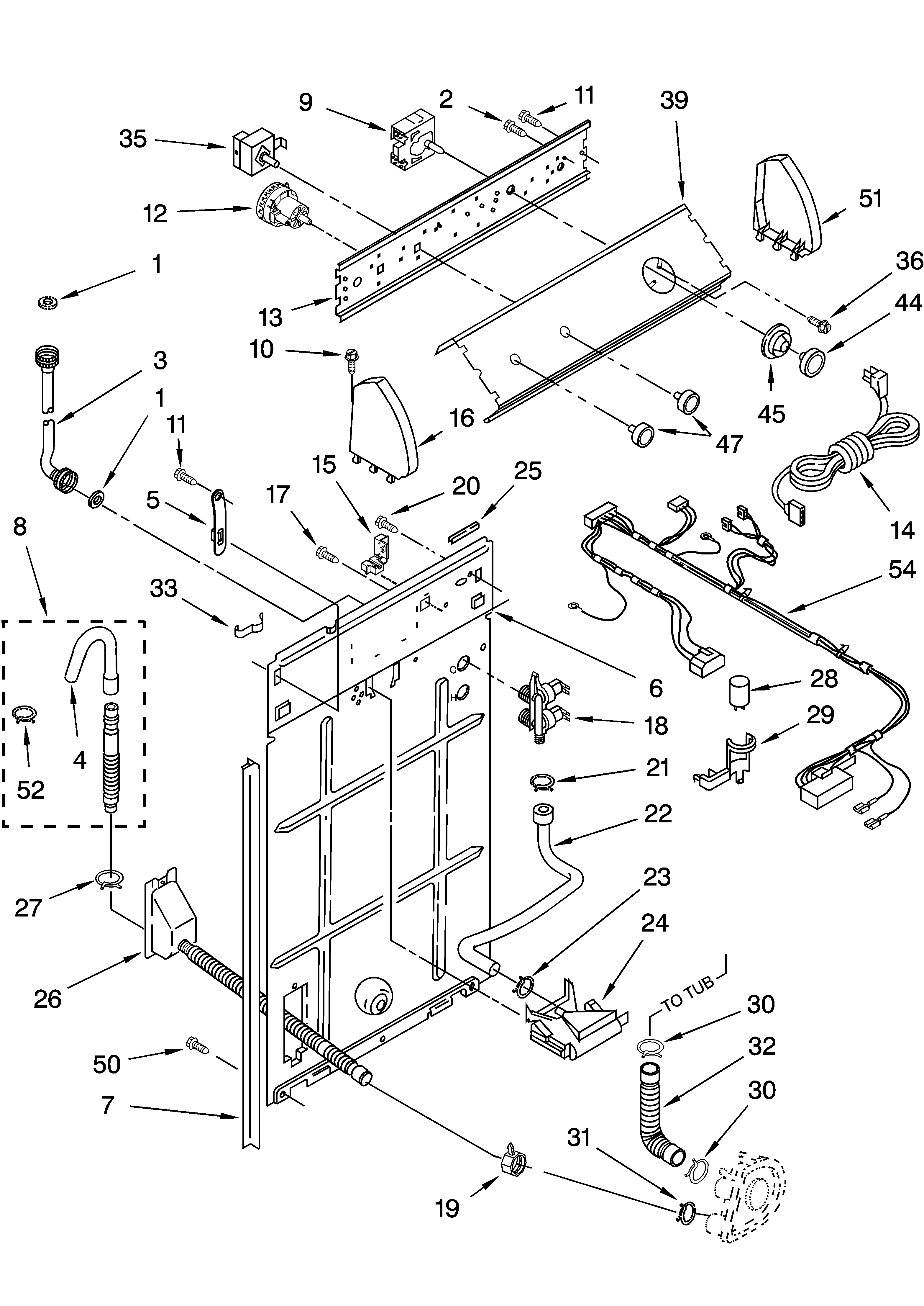 Control and rear panel parts