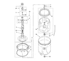 Whirlpool LSQ8000LQ1 agitator, basket and tub parts diagram