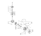 Whirlpool LSQ8000LQ1 brake, clutch, gearcase, motor and pump parts diagram