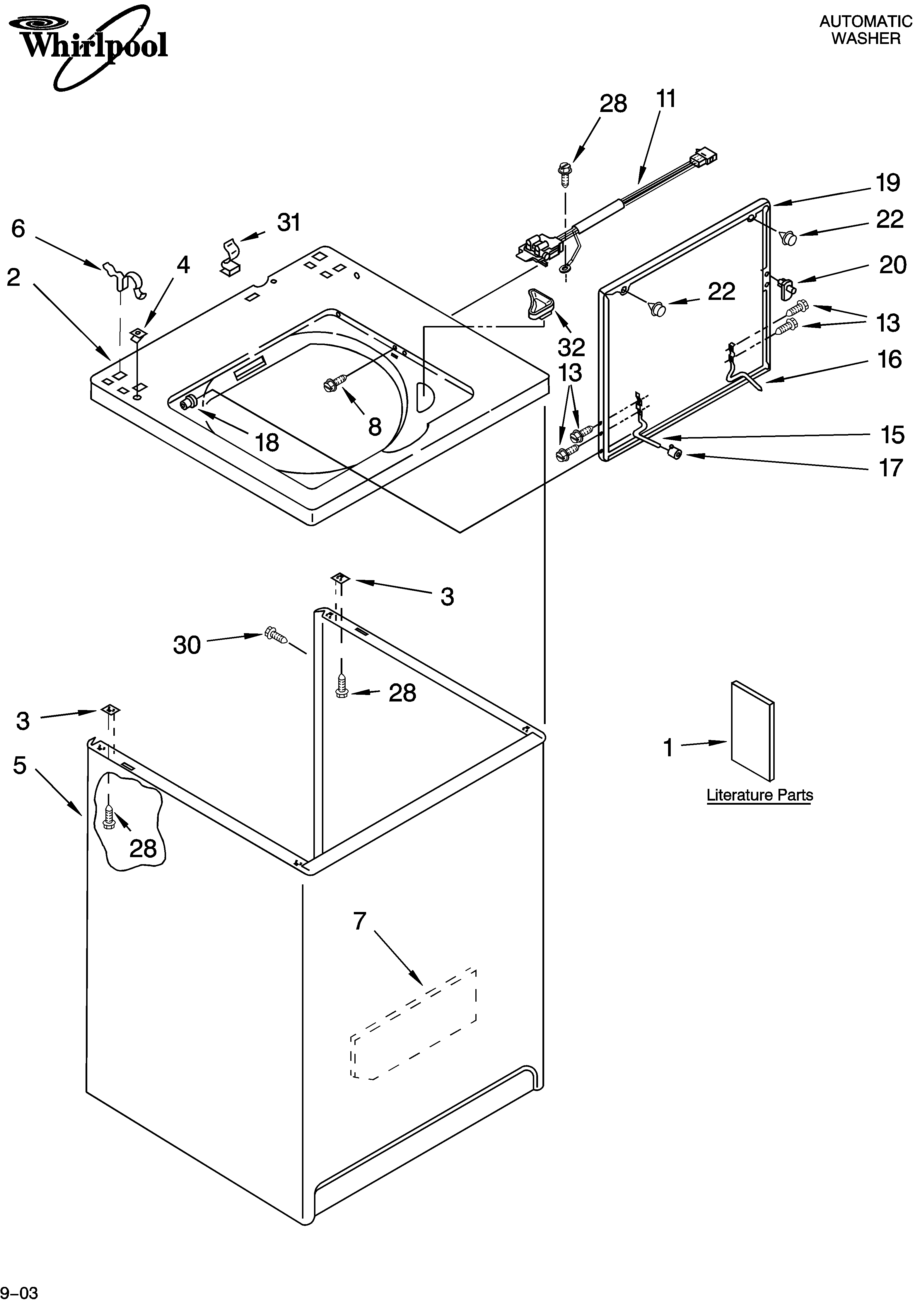 Top and cabinet parts