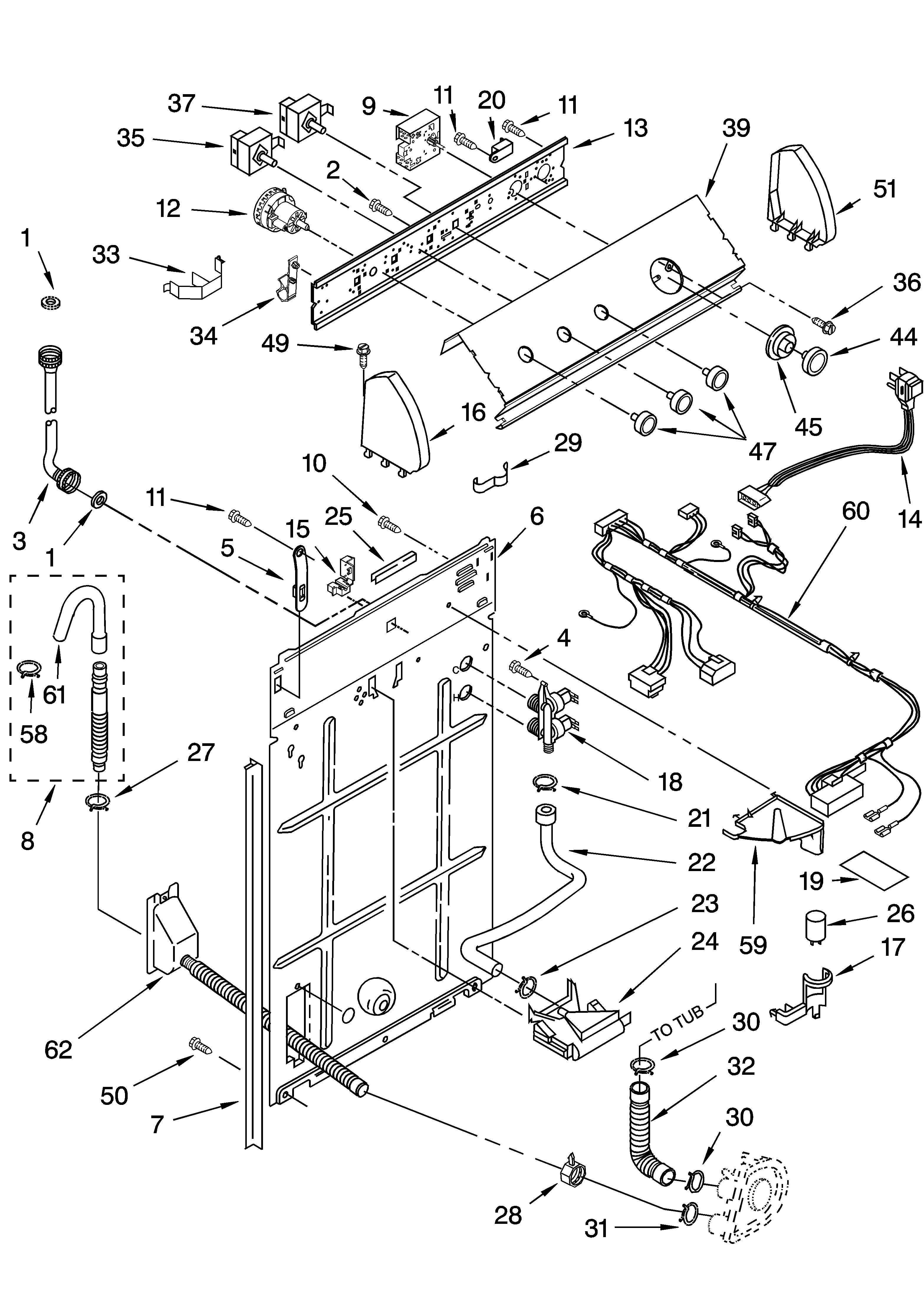 Controls and rear panel parts