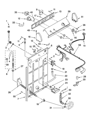 Control and rear panel parts