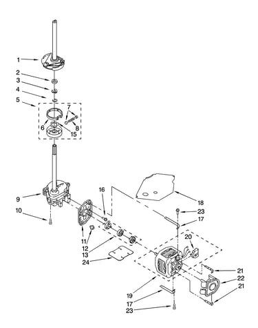 Brake, clutch, gearcase, motor and pump parts